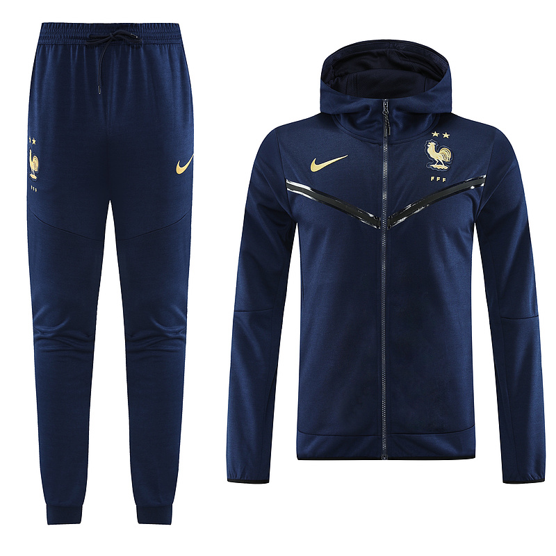 23 French royal blue hoodie suit
